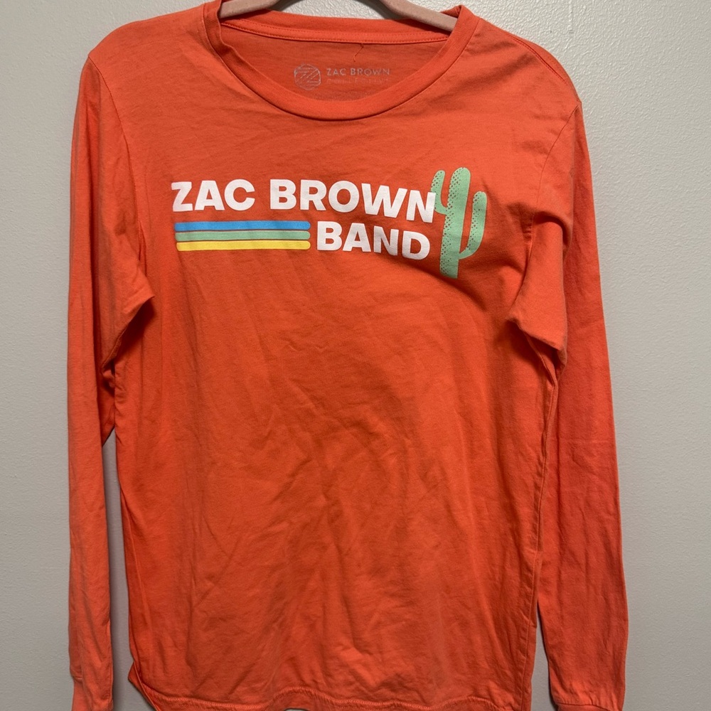 Zac Brown Band Down the Rabbit Hole 2019 Live Tour Coral Long Sleeve Shirt